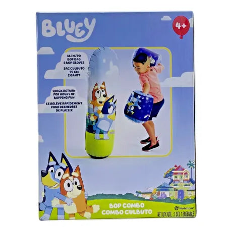 Bluey 36" Inflatable Bop Bag and Bop Gloves Combo Set Hedstrom 2 Pack Bundle