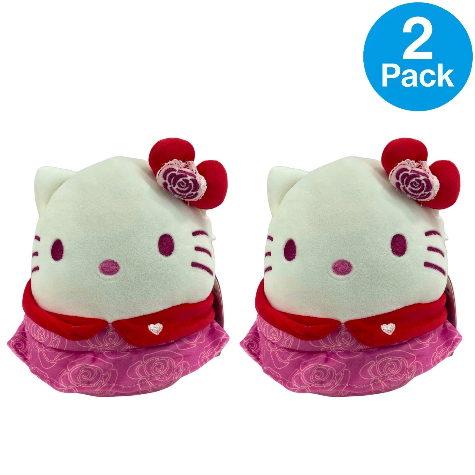 Squishmallows Hello Kitty Rose Dress Sanrio Plush 8 inch 2 Pack