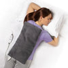 Calming Comfort Heat Wide Massaging Weighted Pad with 9 Settings, 4 lbs, 12" x 24", Grey