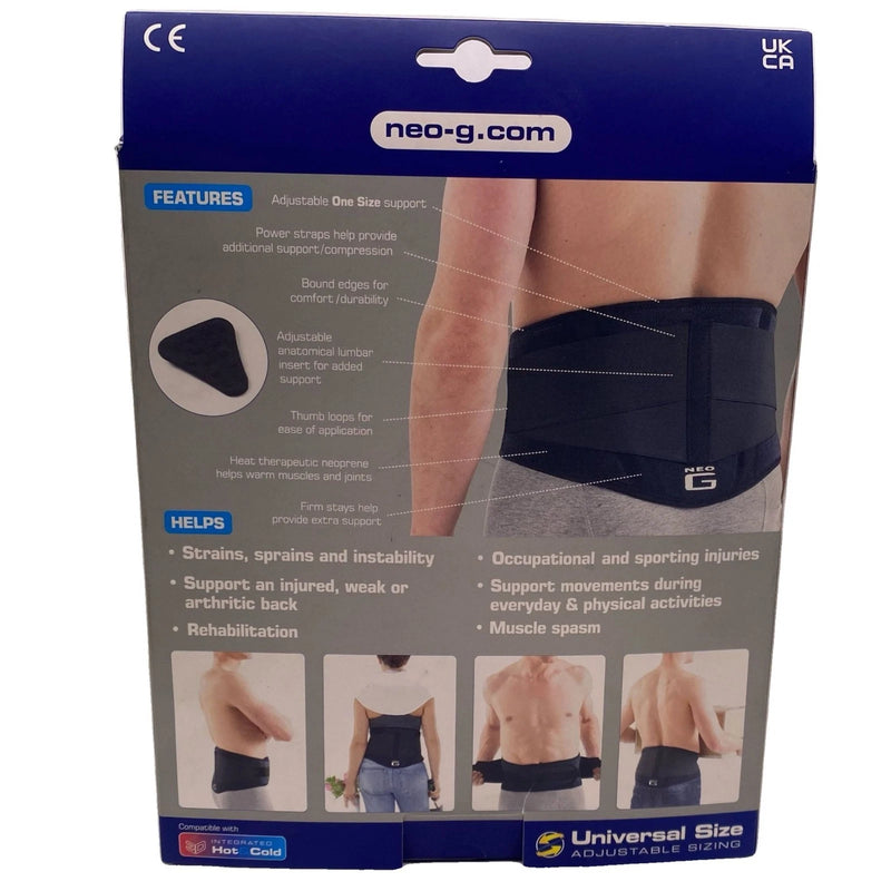 Neo G Back Brace with Power Straps Universal Size 1 Pack New