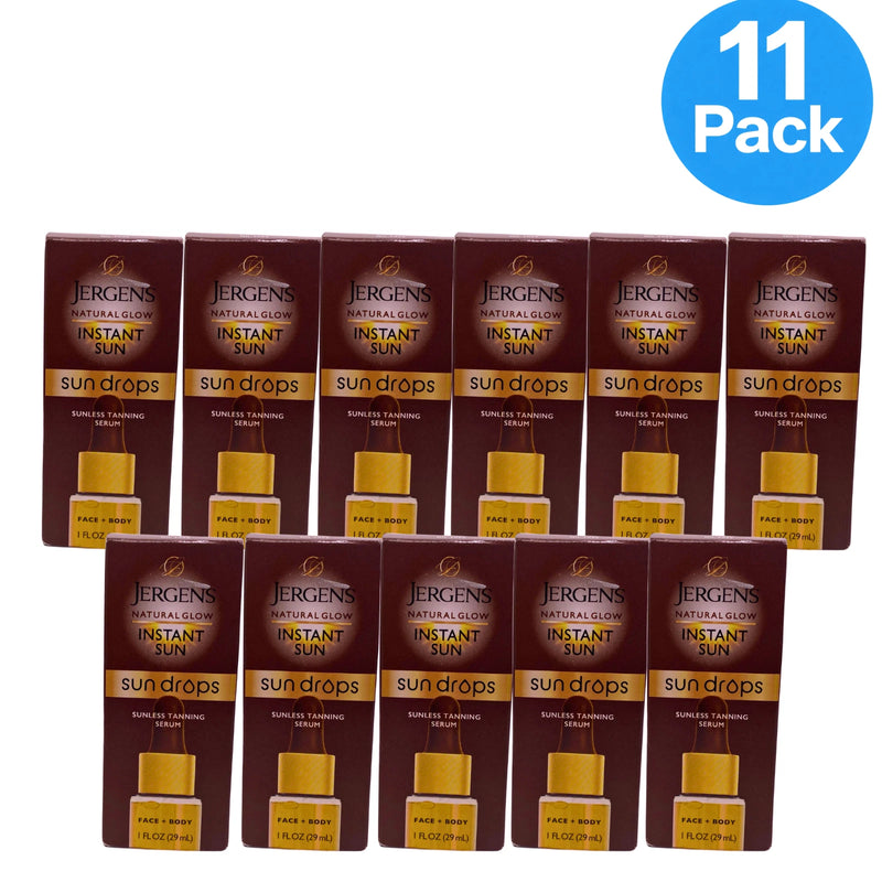 Jergens Natural Glow Instant Sun Sun Drops Sunless Tanning Serum 1 fl oz 11 Pack