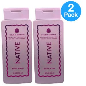 Native Holiday Gumdrop Body Wash Sulfate Free Paraben Free 18 oz 2 Pack New