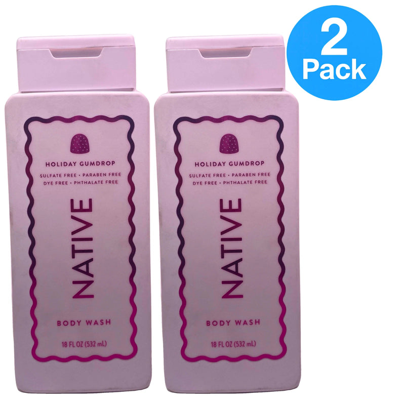 Native Holiday Gumdrop Body Wash Sulfate Free Paraben Free 18 oz 2 Pack New