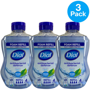 Dial Antibacterial Defense Foaming Hand Wash Refill Spring Water 30 oz 3 Pack Ne