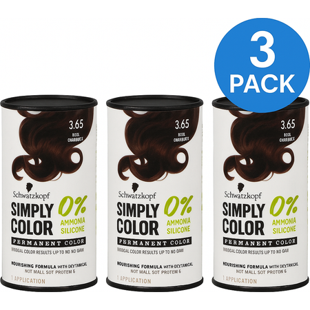 Schwarzkopf Simply Color 3.65 Dark Chocolate 3 Pack Ammonia-Free New