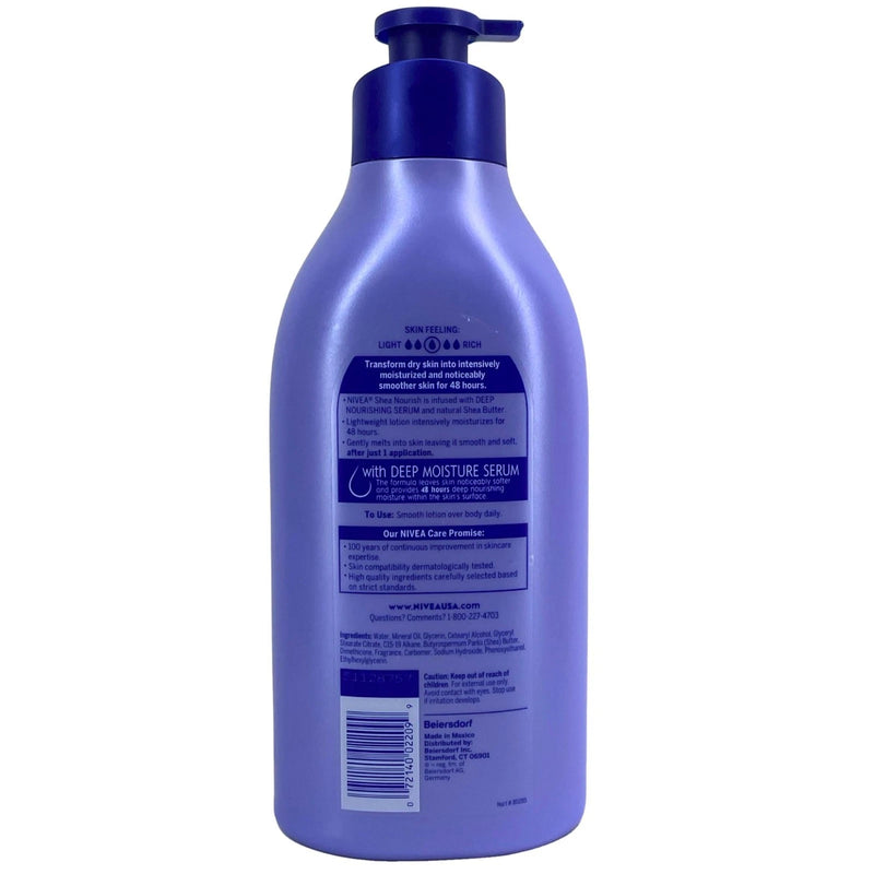 Nivea Shea Nourish Body Lotion 33.8 Oz 3 Pack New