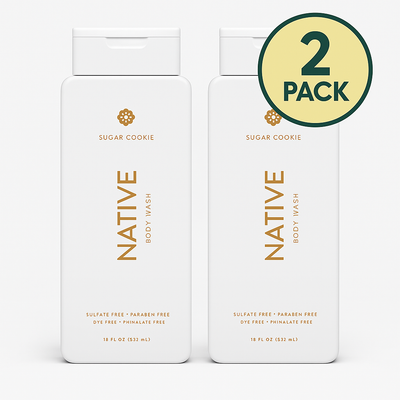 Native Body Wash Sugar Cookie 18 fl oz Pack of 2 Sulfate-Free Holiday Edition