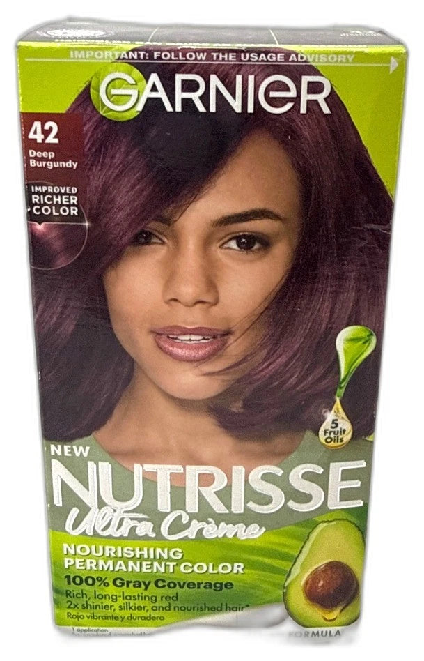 Garnier Nutrisse Nourishing Creme Hair Color 42 Deep Burgundy Pack of 3 New