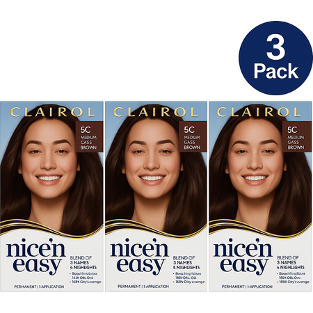 Clairol Nice'n Easy Hair Color 5C Medium Cool Brown 3 Pack New