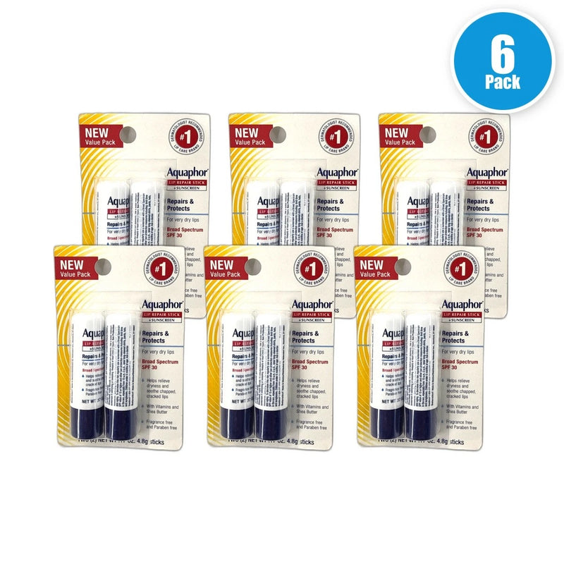 Aquaphor Lip Repair Stick 0.17oz 2 Each 12 Total Exp 04/27 Pack of 6 New