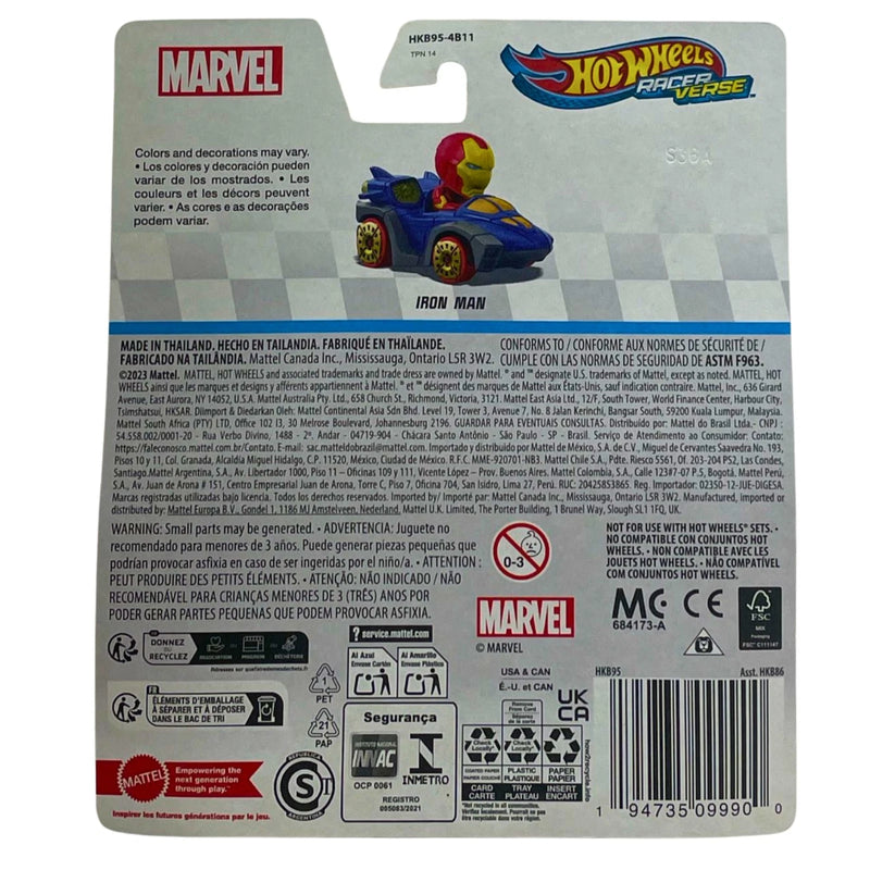 Hot Wheels RacerVerse Marvel Iron Man Die-Cast Vehicle 1:64 Scale 2 Pack New