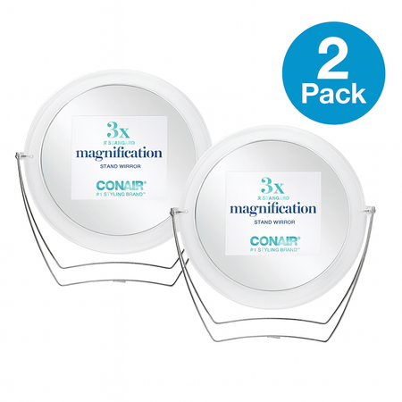 Conair 3X & Standard Stand Mirror Compact 2 Pack - New