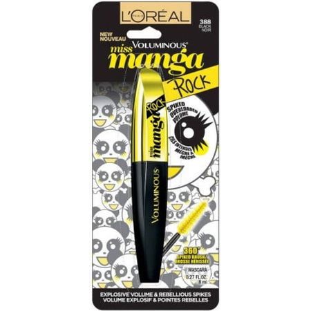 L'Oréal Paris Voluminous Miss Manga Rock Mascara, 388 Black, 0.27 Fl. Oz. 1