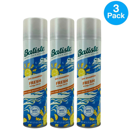 Batiste Fresh Breezy Citrus Dry Shampoo 5.71 Oz 3 Pack New