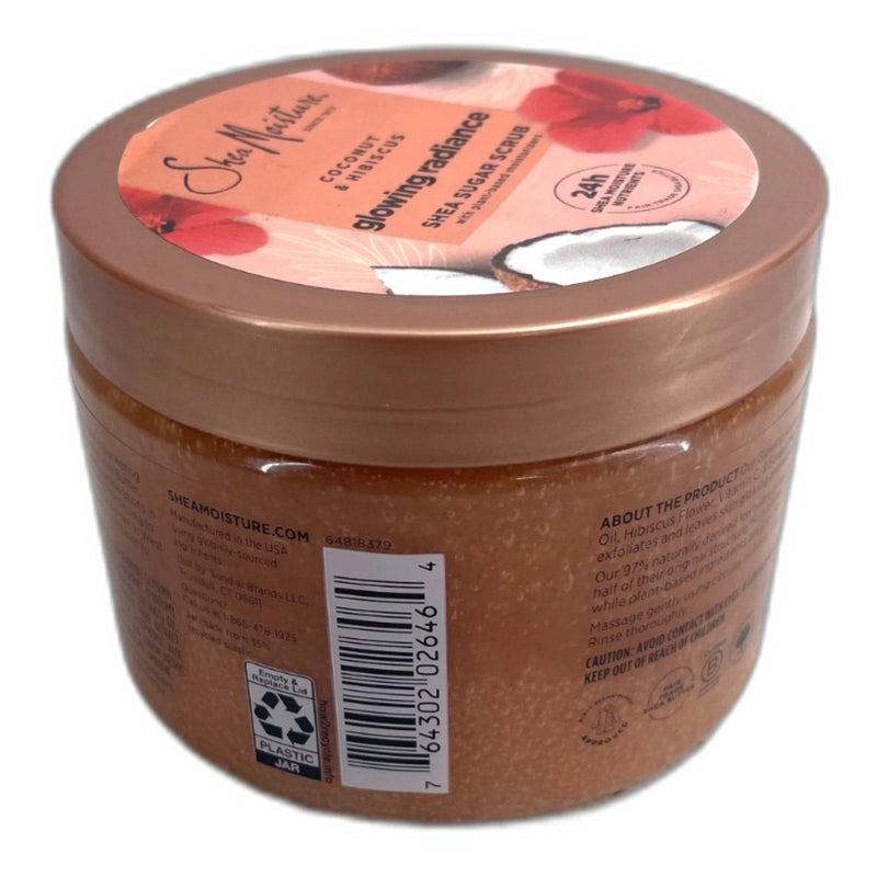 Shea Moisture Glowing Radiance Shea Sugar Scrub Coconut Hibiscus Pack of 2 New