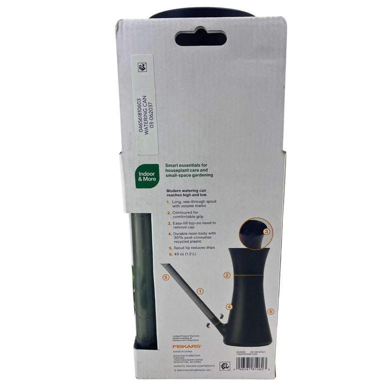 Fiskars Indoor Watering Can Precise Pouring 40oz 1.2L Charcoal Black 2 Pack New