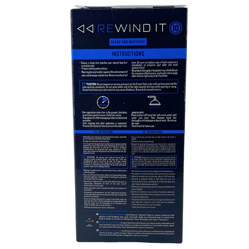 Rewind It Jet Black Beard & Mustache Color 5 oz 5 Pack New