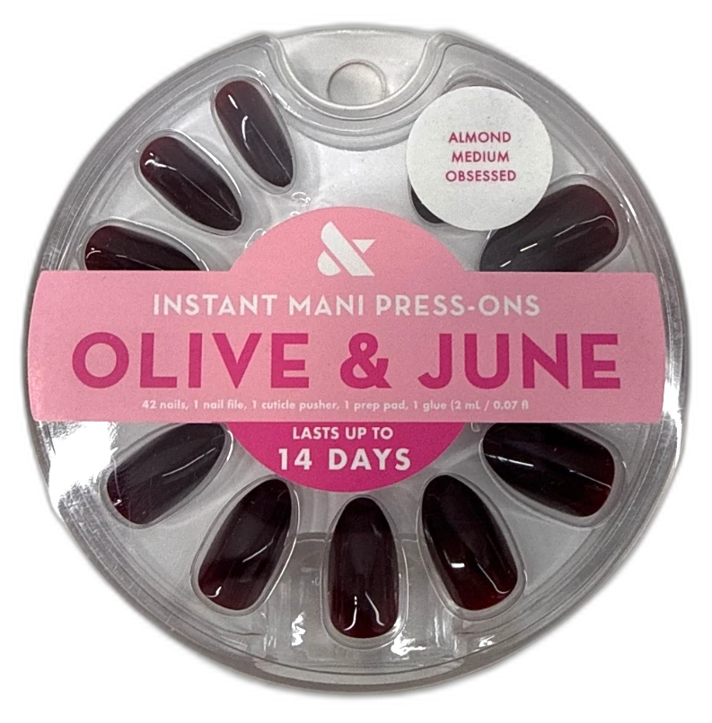 Olive & June Instant Mani Press-On Nails Obsessed Deep Red Pack of 3 New