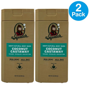 Dr. Squatch Men's Natural Body Wash Coconut Castaway 14 fl oz (2 Pack)