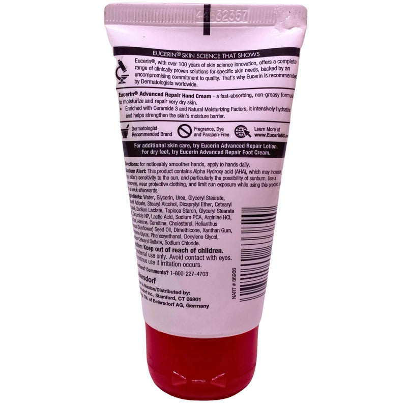 Eucerin Advanced Repair Hand Cream Unscented 2.7 oz 8 Pack New
