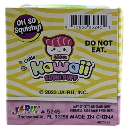 JA-RU Cutie Kawaii Sushi Puff Squishy Toy Green Wasabi/Cucumber 3 Pack Bundle