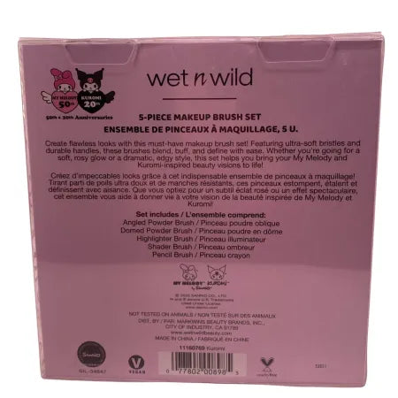 Wet n Wild My Melody Kuromi 5 Piece Makeup Brush Set New