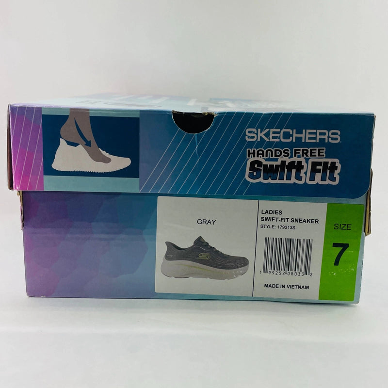 Skechers Hands Free Swift Fit Women’s Lace-Up Sneakers Gray Size 7 New