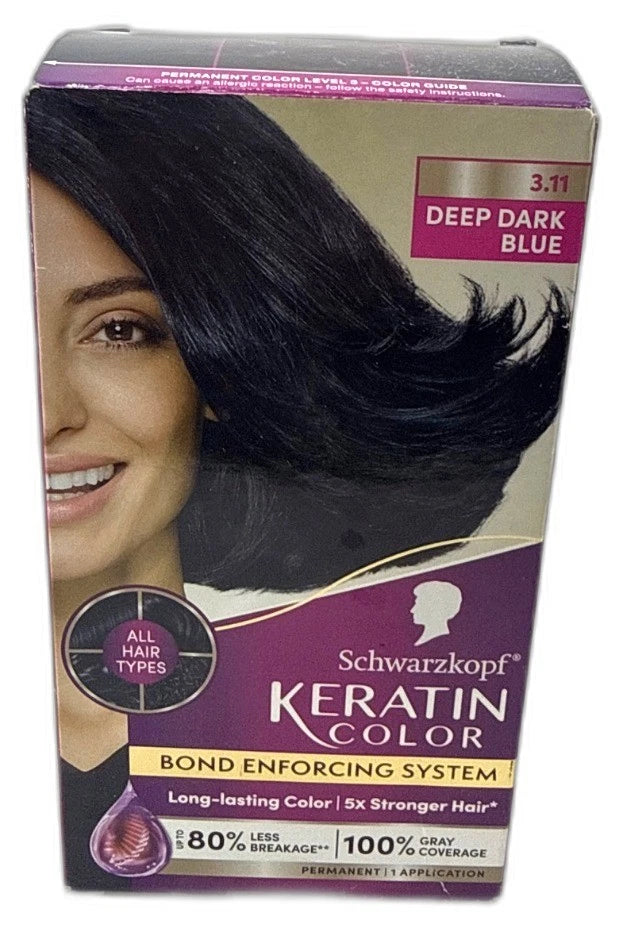 Schwarzkopf Keratin Color Bold Enforcing System 3.11 Deep Dark Pack of 4 New