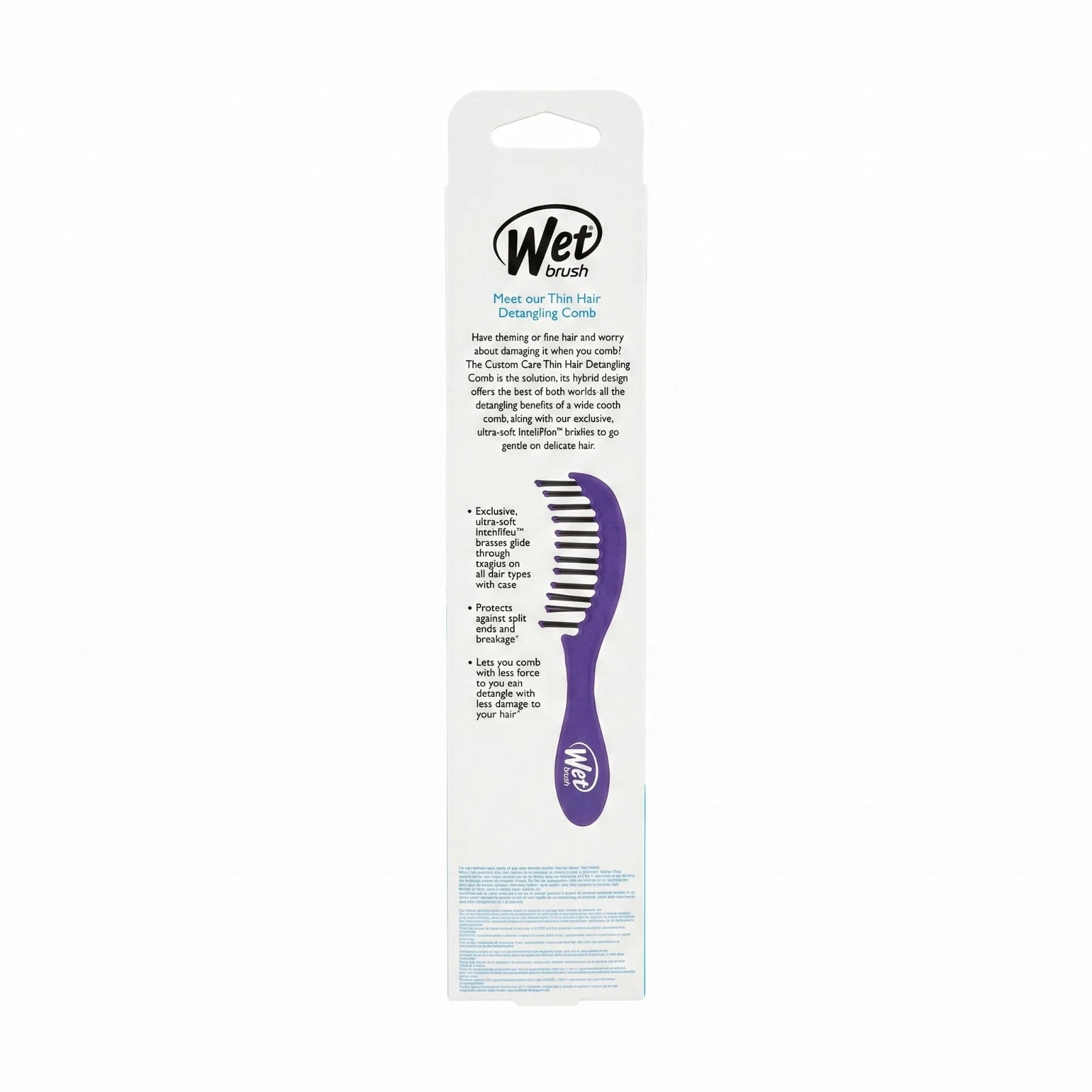 Wet Brush Custom Care Thin Hair Detangling Comb Purple Hybrid 6 Pack New 3
