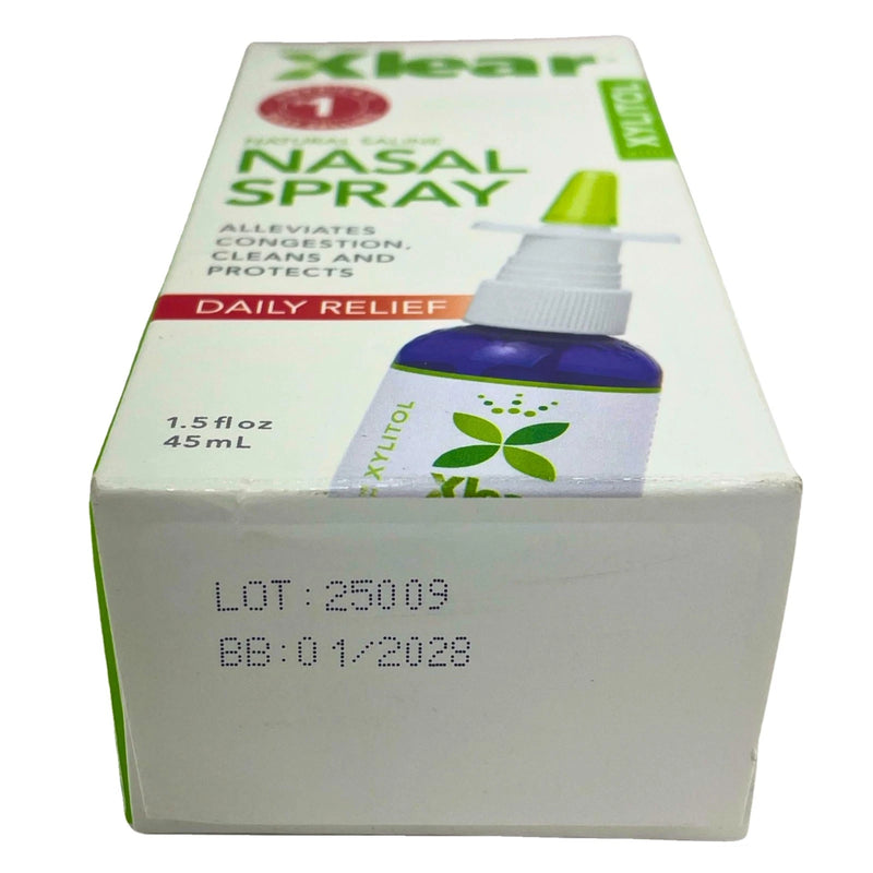 Xlear Natural Saline Nasal Spray with Xylitol 1.5 FL OZ Daily Relief 2 Pack New