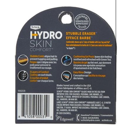 Schick Hydro Skin Comfort Stubble Eraser 4ct 6 Pack New