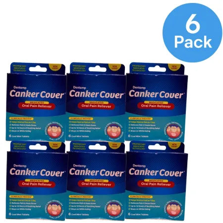Dentemp Canker Cover Medicated Oral Pain Reliever Cool Mint tablets for canker sore relief