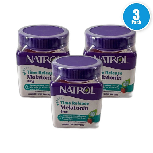 Natrol Time Release Melatonin Gummies 135 Total Exp 06/27 Pack of 3 New