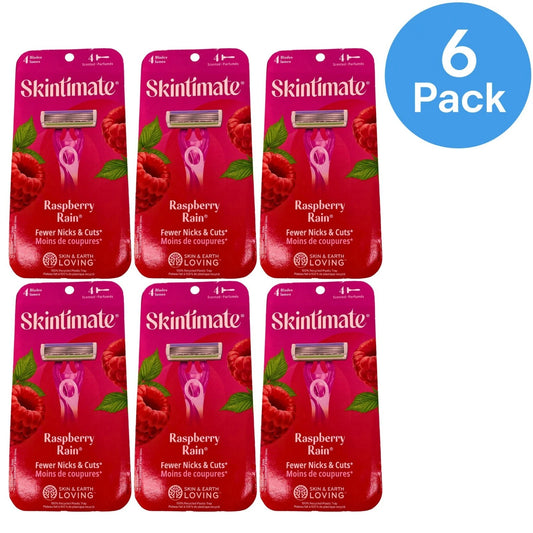 Skintimate Raspberry Rain Disposable Razors for Women 4 Count (6 Pack) New
