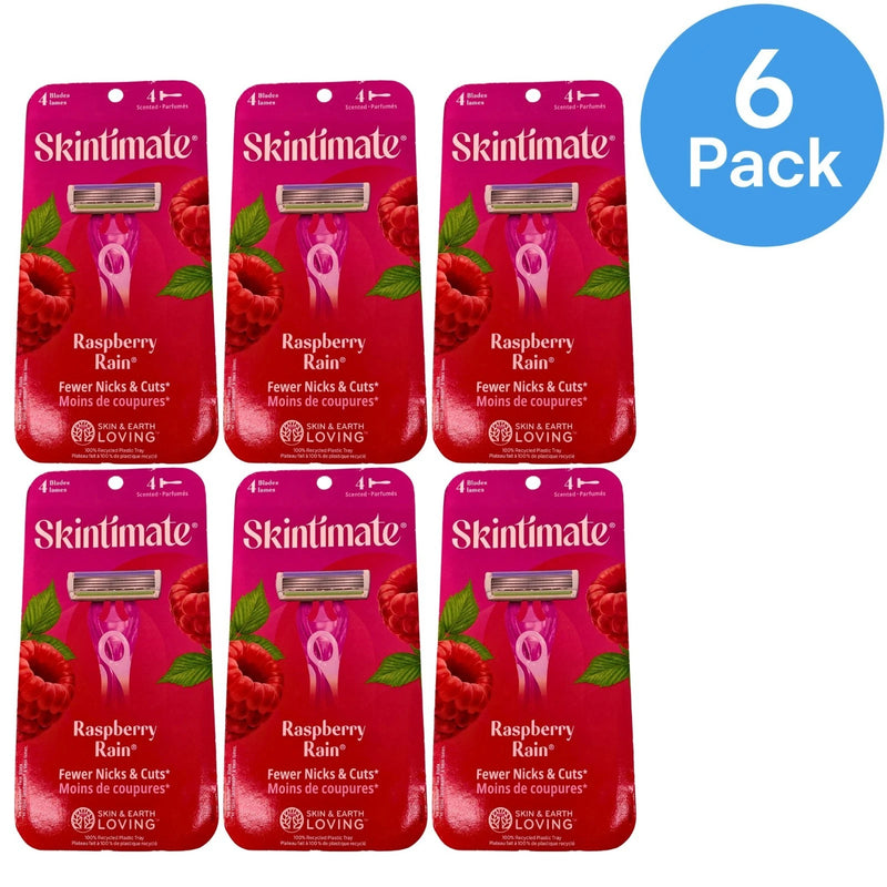 Skintimate Raspberry Rain Disposable Razors for Women 4 Count 6 Pack