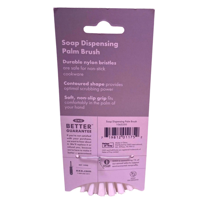 OXO SoftWorks Soap Dispensing Palm Brush Non-Stick Safe Scrub Brush 4 Pack