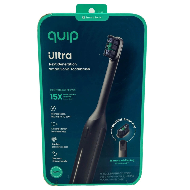 quip Ultra Smart Sonic Electric Toothbrush Rechargeable Onyx Black Metal 1 Pack