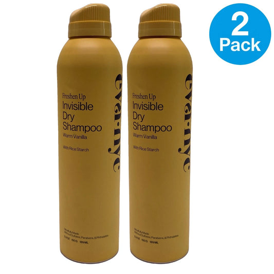 Eva NYC Freshen Up Invisible Dry Shampoo Warm Vanilla 5.3 oz bottles 2-pack front view product shot