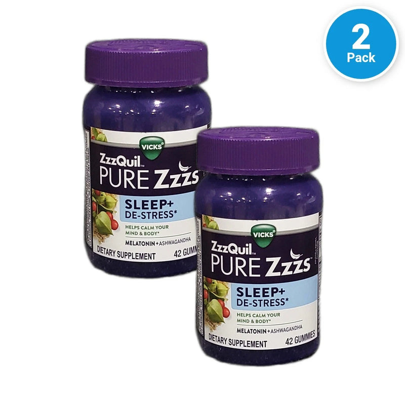 Vicks ZzzQuil Melatonin Destress Sleep Gummies 12ct Exp 02/27 Pack of 2 New