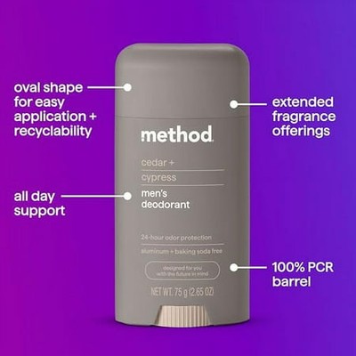Method Deodorant – Cedar + Cypress – Pack of 3 (2.65 oz each) NEW 4