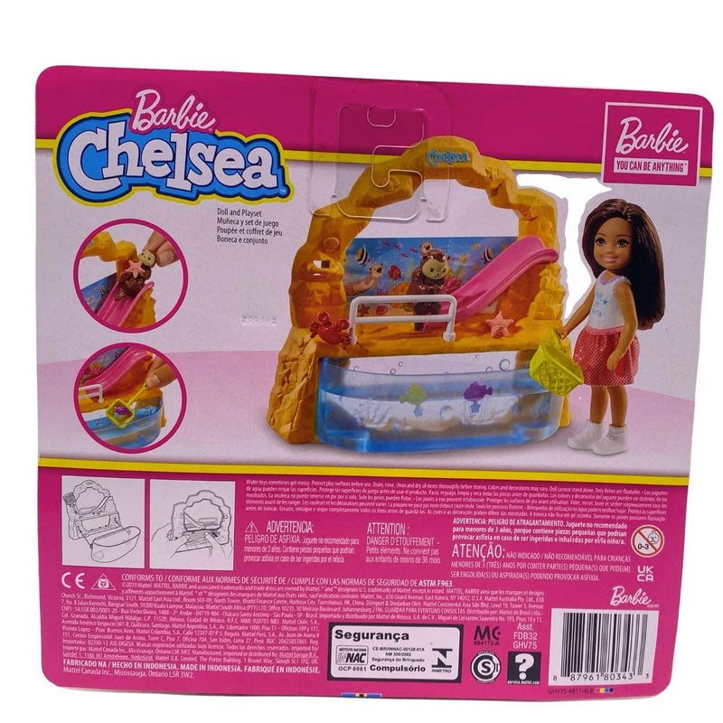 Barbie Chelsea Doll and Otter Playset with Water Slide 3 Pack New