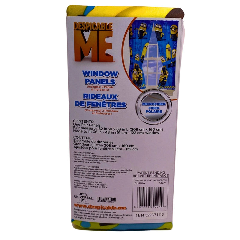 Despicable Me Minions Window Panels Curtains Set 82"W x 63"L Microfiber 2 Panels