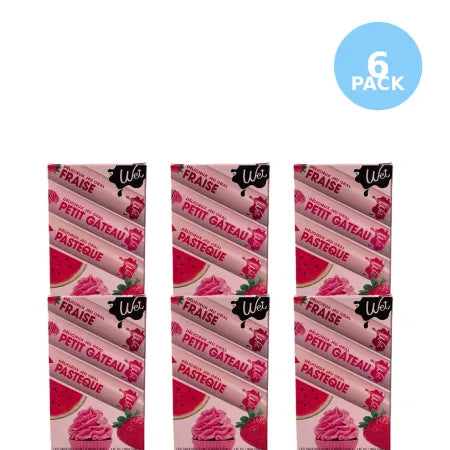 Wet 6pk Wet Delicious Oral Play Sampler in Strawberry Cupcake and Watermelon flavors