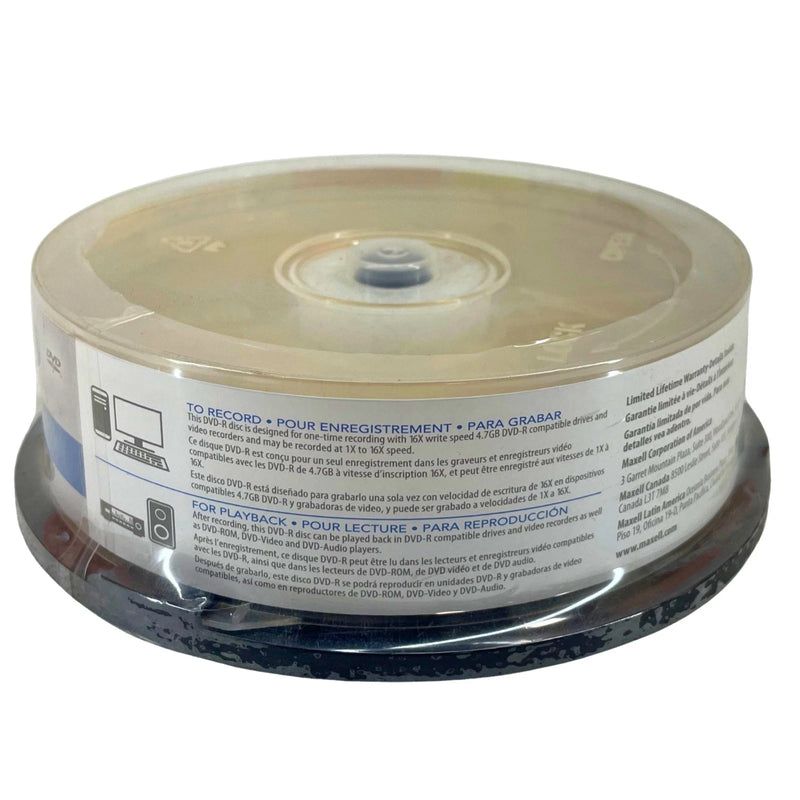 Maxell DVD-R maxdata 4.7GB 120 Min 16x Recordable Discs Spindle 15ct -5 Pack New