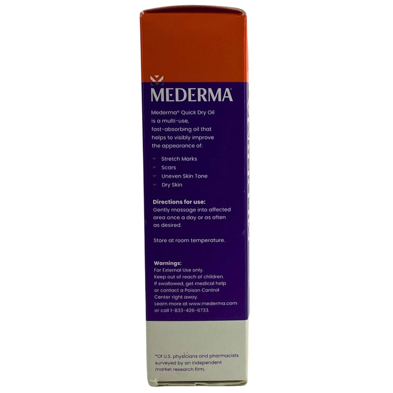 Mederma Quick Dry Oil Stretch Marks Scars Skin Care 3.4 FL OZ 2 Pack New