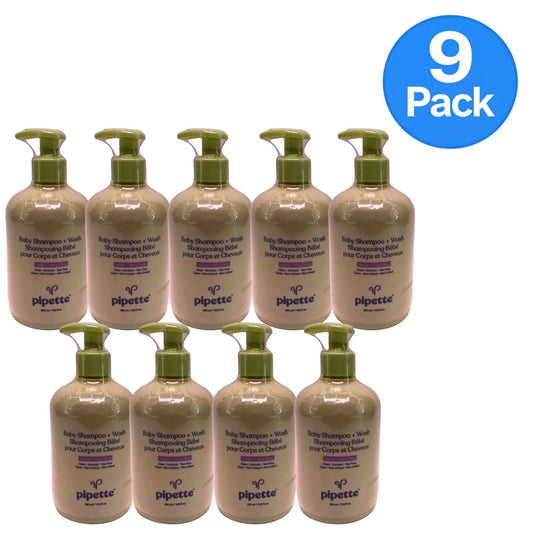 Pipette Baby Shampoo + Wash bottle in vanilla and ylang ylang scent, hypoallergenic and tear-free