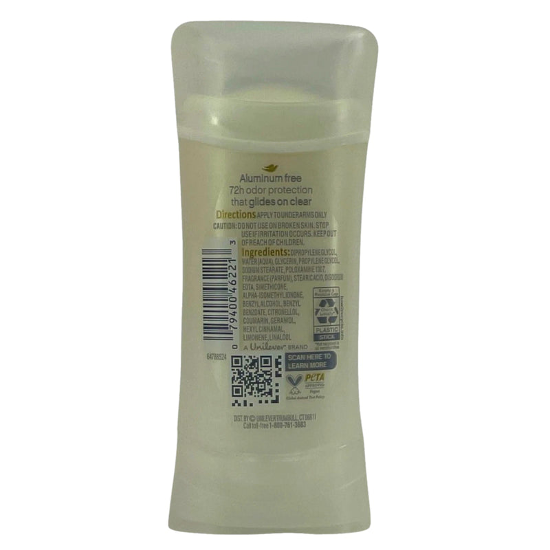 Dove Aluminum Free Cucumber and Green Tea Deodorant Stick 2.6 oz 2 Pack Bundle