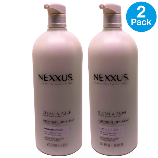 Nexxus Clean & Pure Nourishing Detox Proteinfusion Conditioner 1000ml 2 Pack Bun