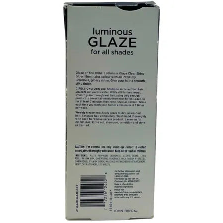 John Frieda Luminous Glaze Clear Shine Gloss for All Shades 6.5 oz 5 Pack Bundle