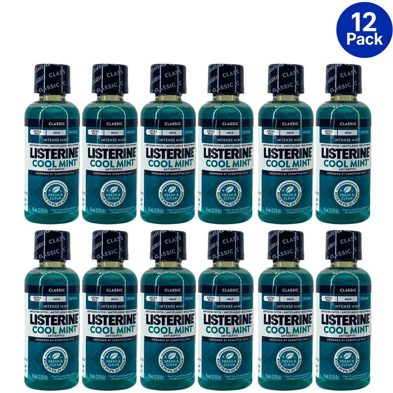 Listerine Cool Mint Antiseptic Mouthwash 3.2 Oz 12 Pack Exp 01/2028